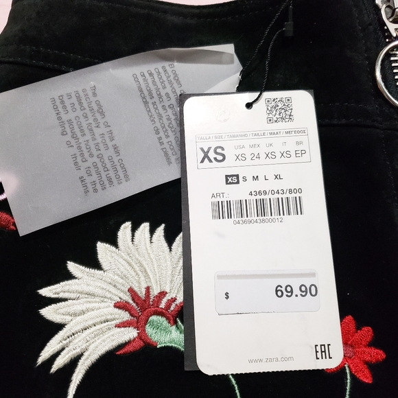 Suede mini skirt with embroidery - Picture 3 of 5